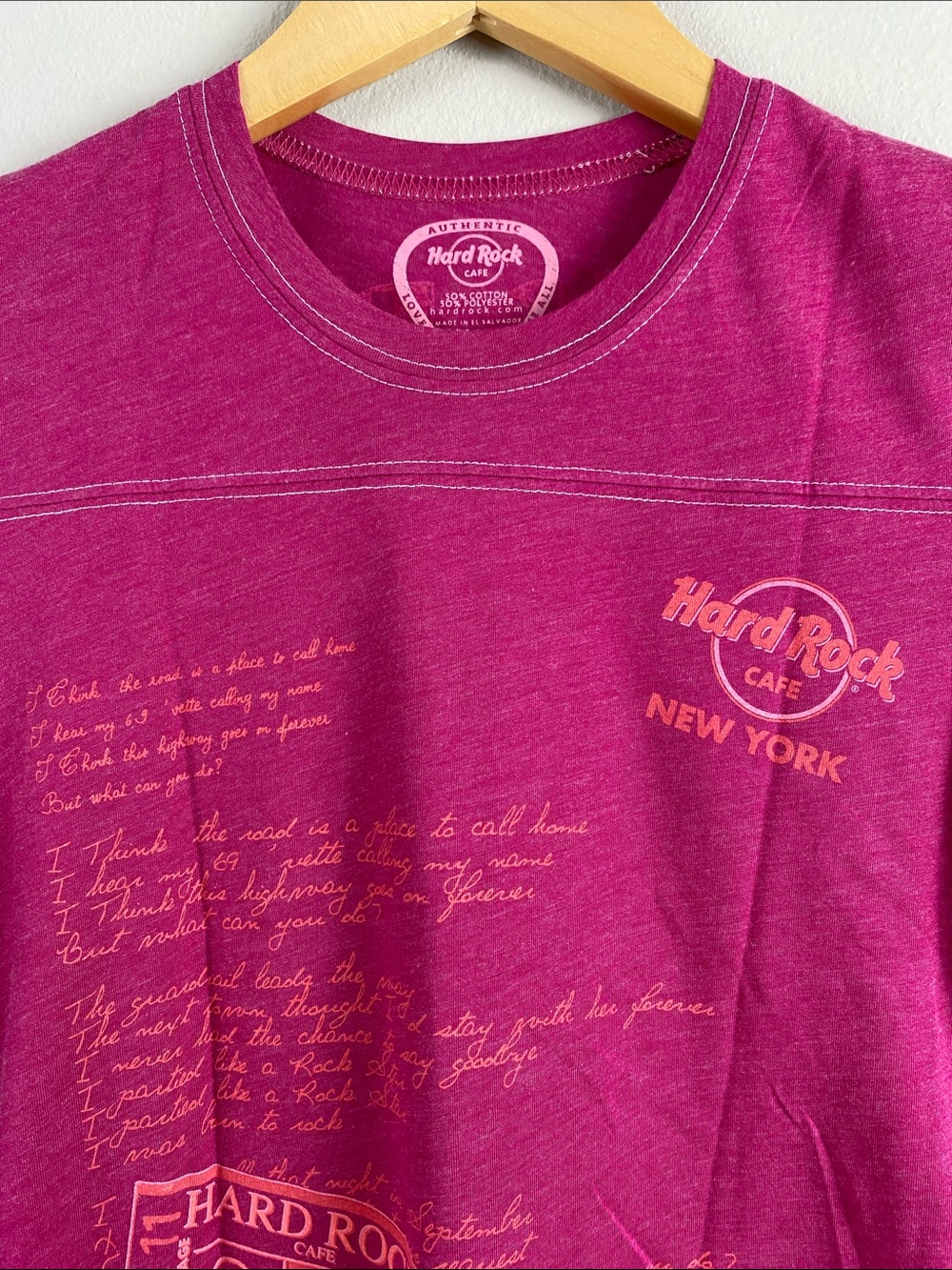 Hard Rock Cafe New York Y2K Let’s Play Short Sleeve Baby Tee | Pink - Picture 3 of 13